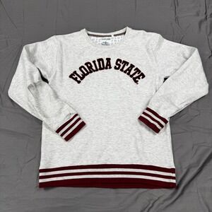 Three Square Florida State University Sweatshirt XL Grey Garnet Striped Trim